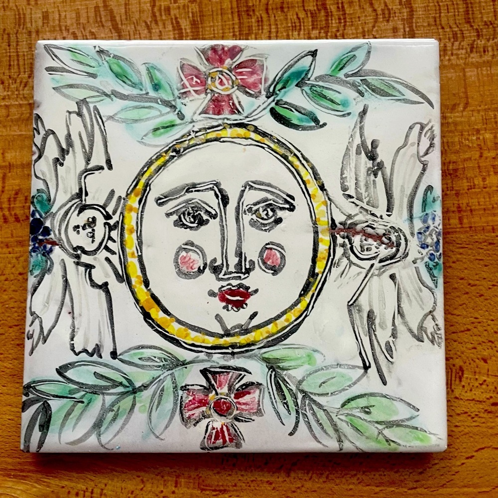 Hand Painted Terracotta Tile 6”x6”​